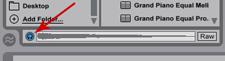 image shows tiny headphone on the bottom left side of Ableton's browser